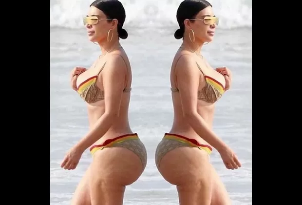 Kim Kardashian: difunden sus fotos en bikini sin Photoshop
