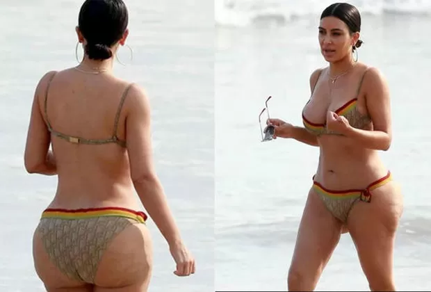 Kim Kardashian: difunden sus fotos en bikini sin Photoshop