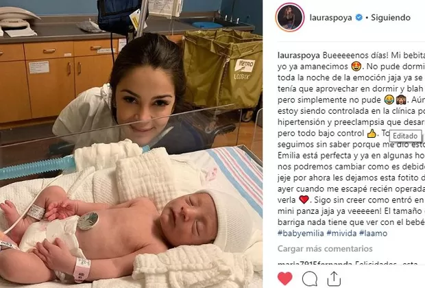 Laura Spoya mostró tierno video de su bebé recién nacida 