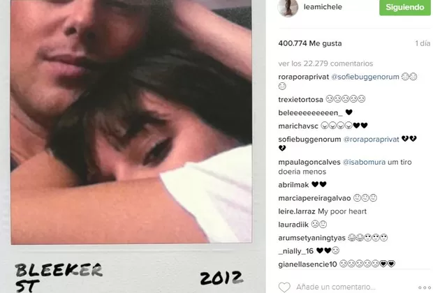 Lea Michele recordó a Cory Monteith con una foto inédita