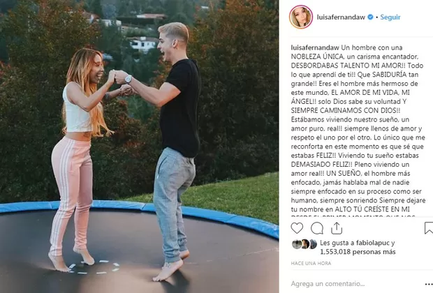 Legarda: el mensaje de su novia Luisa Fernanda W tras muerte del cantante