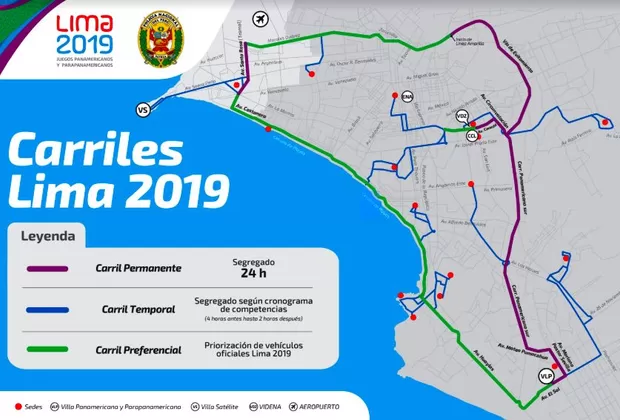 Lima 2019: desde este viernes se restringirán vías en Lima y Callao