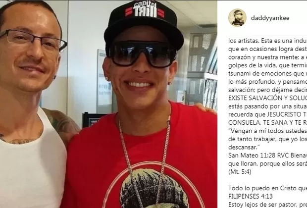 Linkin Park: Daddy Yankee se despidió de Chester Bennington con este mensaje 