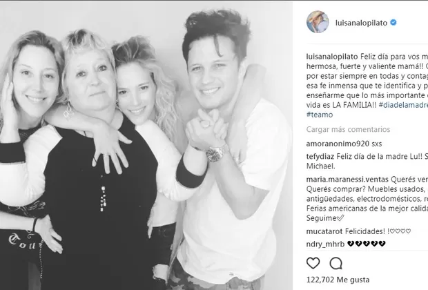 Luisana Lopilato conmueve con este saludo a su mamá en redes sociales