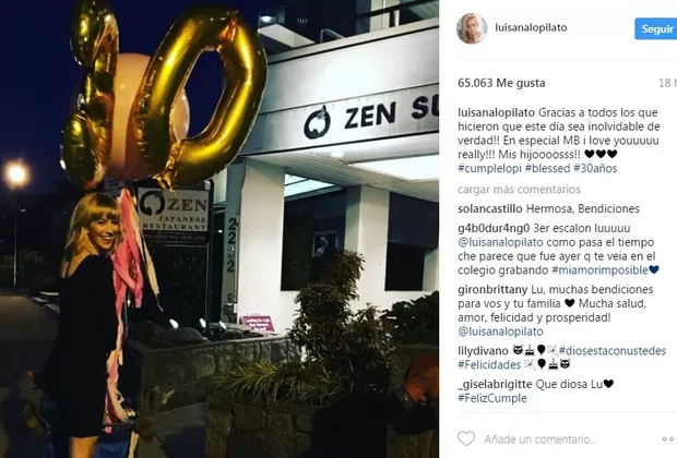 Luisana Lopilato cumplió 30 años y dedicó mensaje a su esposo Michael Bublé