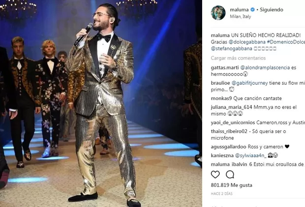 Maluma desfile Dolce & Gabbana