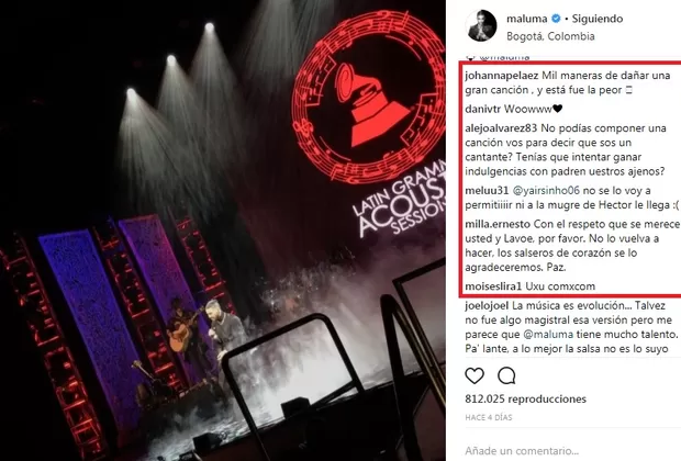 Maluma criticado por imitar a Héctor Lavoe