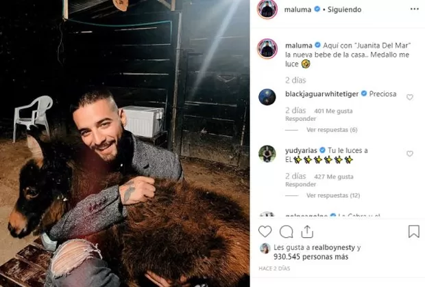 Maluma presenta a nuevo miembro de su familia con tierna foto