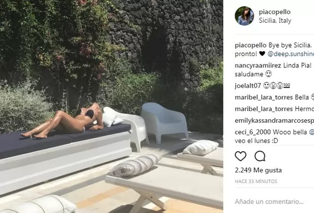 María Pía Copello en bikini