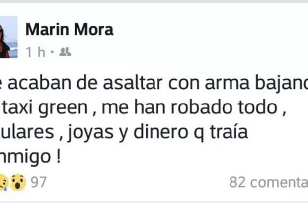 Marina Mora fue asaltada por delincuentes armados 