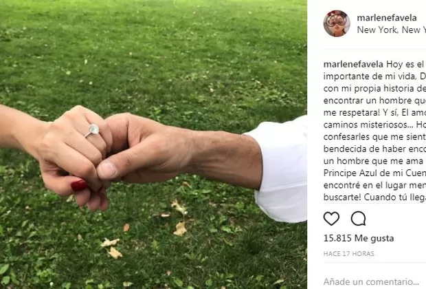 Marlene Favela se comprometió con su novio