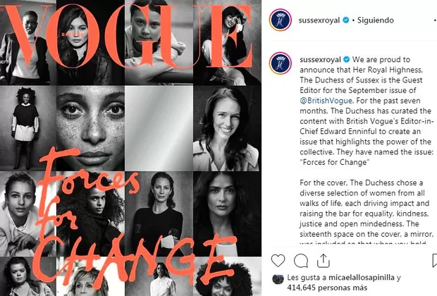 Meghan Markle será editora invitada de la edición británica de Vogue