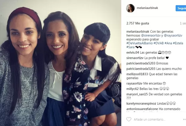 Melania Urbina compartió tierna foto junto a las gemelas de De vuelta al barrio