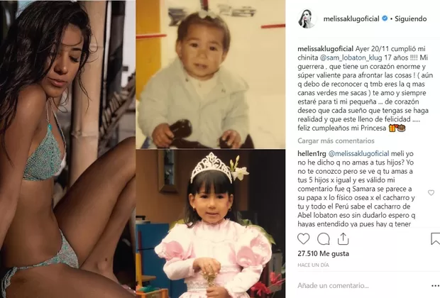 Melissa Klug 'cuadra' a fan por hacer comentario sobre su hija Samahara Lobatón