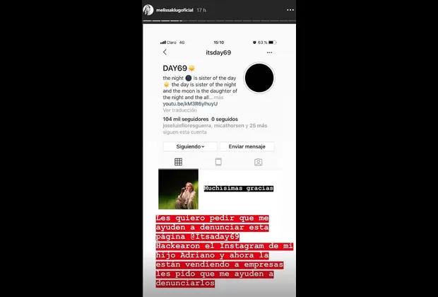 Melissa Klug Jefferson Farfán hijo