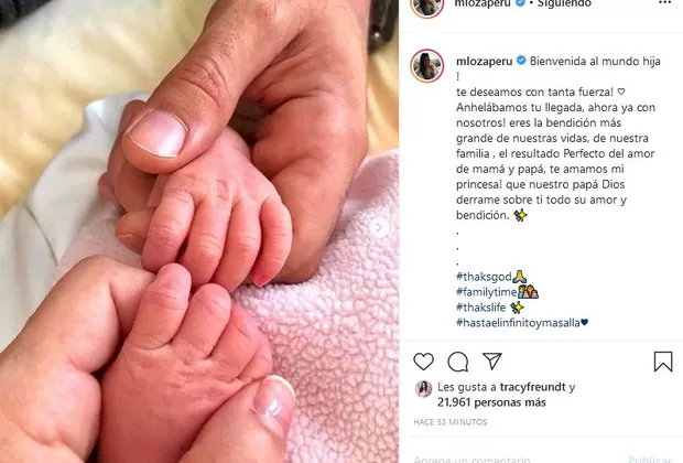 Melissa Loza publica la primera foto de Erika, su segunda hija 