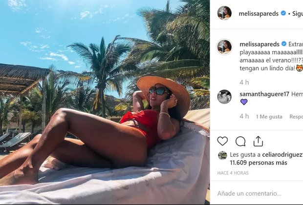 Melissa Paredes causa furor con fotografía en bikini 