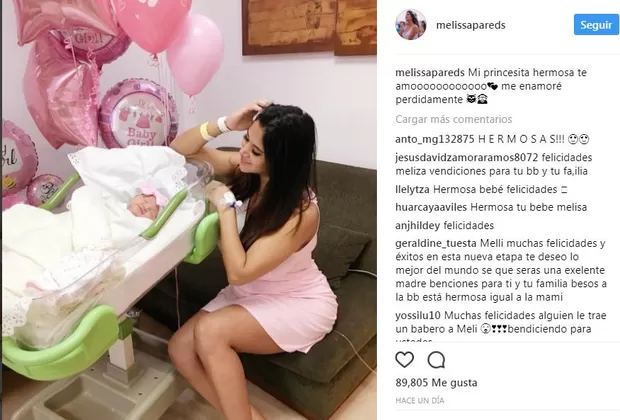 Melissa Paredes enternece las redes con esta fotografía junto a su bebé