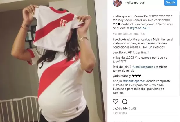 Melissa Paredes mostró su apoyo a la selección a través de tiernas imágenes