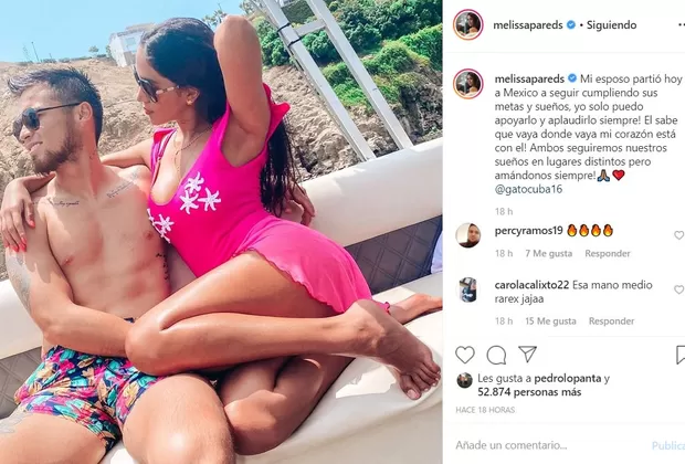 Melissa Paredes: Rodrigo Cuba viajó a Mexico y ella le dedicó sentido mensaje