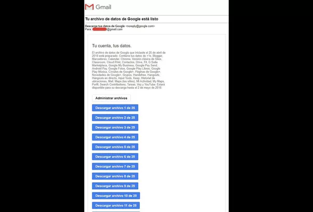 ¿Cómo ver y descargar todos los datos que Google guarda de ti?