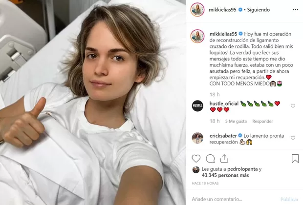 Michela Elías se recupera tras someterse a operación de la rodilla 