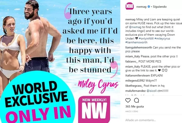 Miley Cyrus y Liam Hemsworth se casaron en secreto