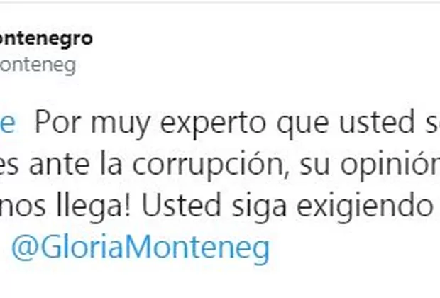 Montenegro a Becerril: “Su opinión, como a todo el país, nos llega”