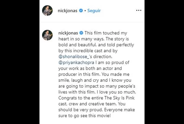 Nick Jonas y Priyanka Chopra intercambian románticos mensajes tras logro de la actriz