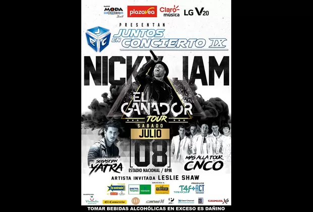 Nicky Jam, CNCO y Sebastián Yatra serán parte de ‘Juntos en concierto 9’