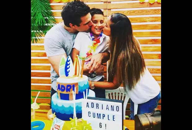 Nicola Porcella y la mamá de su hijo