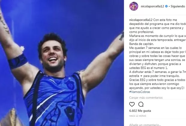 Nicola Porcella se despide de EEG