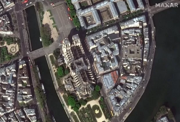 Notre Dame: difunden primera foto de la catedral desde el espacio luego del incendio
