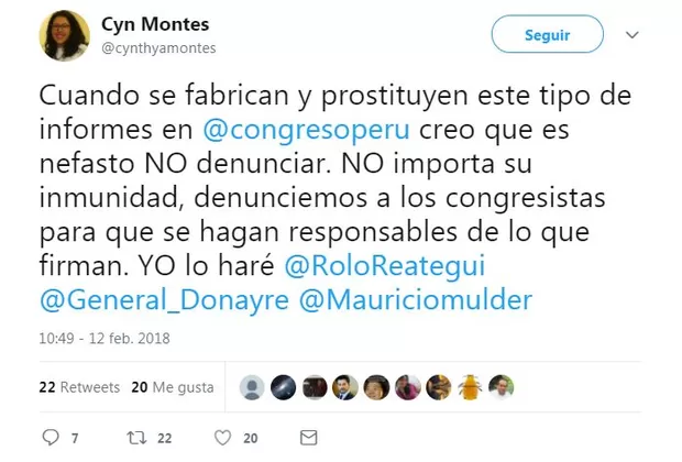 Caso Fasabi: Cynthia Montes asegura que denunciará a responsables de informe