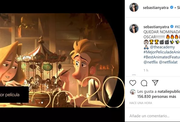 Oscar 2020: Sebastián Yatra celebra nominación de Klaus como mejor película animada