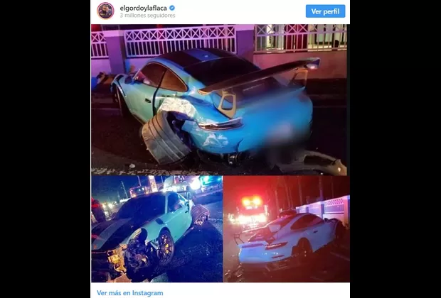 Ozuna sufrió accidente automovilístico y así quedó su lujoso auto