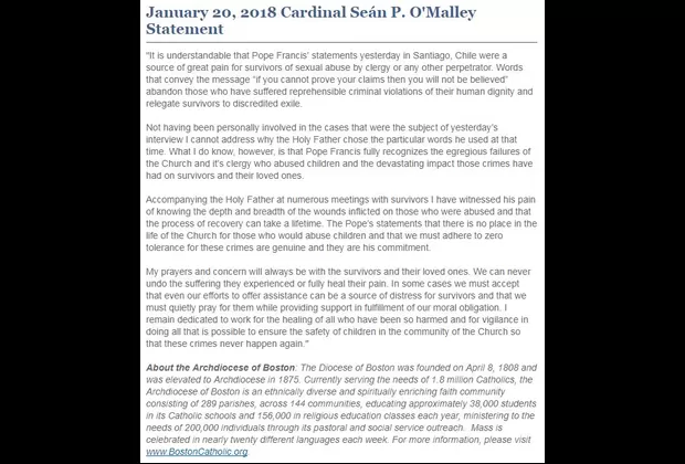 Asesor de papa Francisco: Es comprensible que sus palabras en Chile causaran dolor