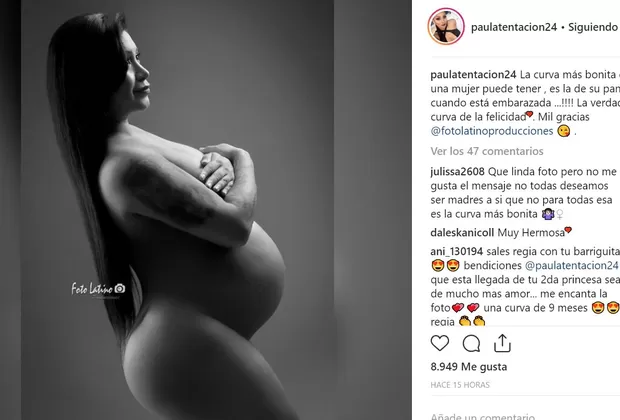 Paula Arias luce su avanzado embarazo al desnudo a pocos días de dar a luz