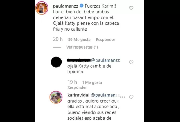 Paula Manzanal respalda a Karim Vidal en disputa con Katty García