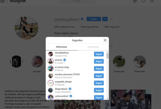 Pedro Gallese y su esposa Claudia Díaz volvieron a seguirse en Instagram 