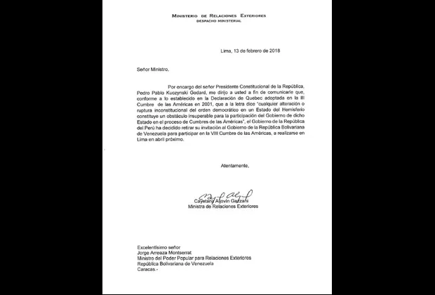 Cumbre de las Américas: Perú le retira la invitación a Nicolás Maduro