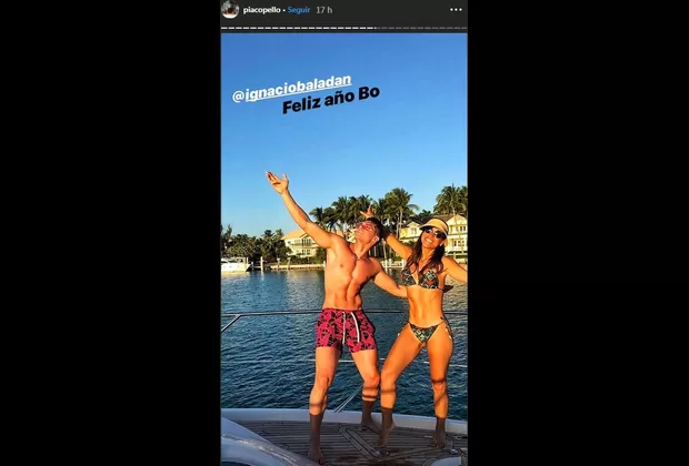 Pía Copello e Ignacio Baladán se encontraron en Miami por Año Nuevo y así la pasaron