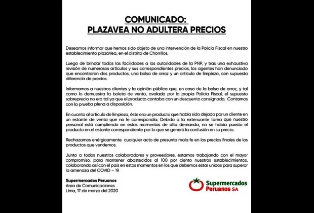 Plaza Vea: Policía intervino tienda en Chorrillos por presunto delito contra el orden económico