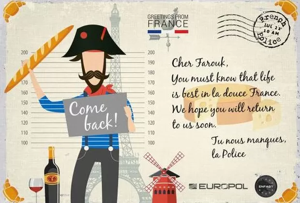 Policía europea envía postales para hallar a los criminales más buscados