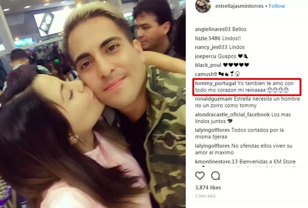 Estrella Torres publica tierna foto con Tommy Portugal y él responde esto