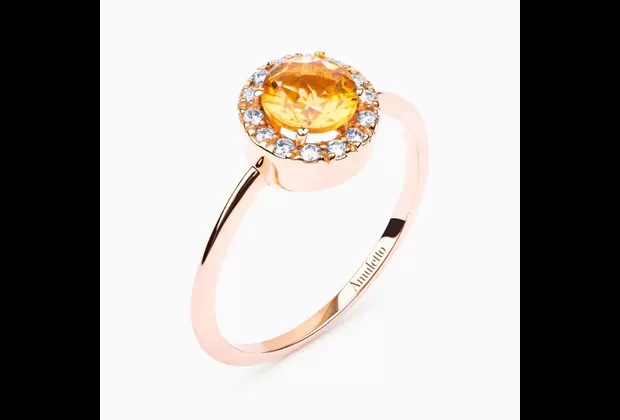 Anillo piedra citrino