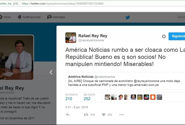 Rafael Rey: los ofensivos tuits del voceado candidato a contralor