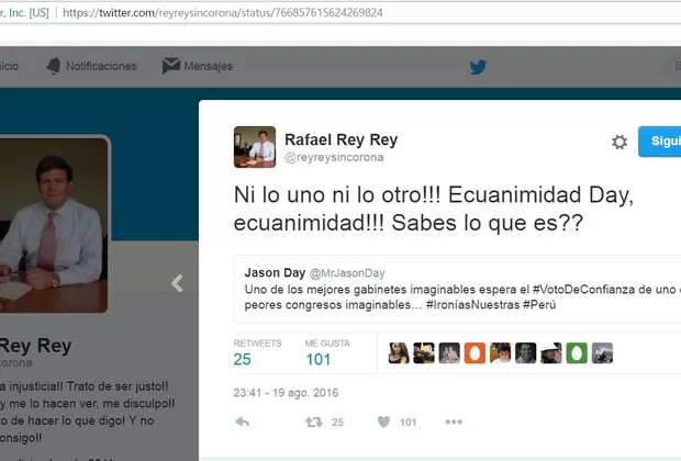 Rafael Rey: los ofensivos tuits del voceado candidato a contralor