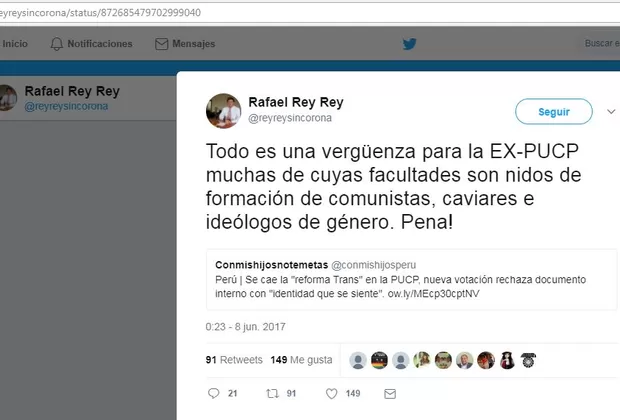 Rafael Rey: los ofensivos tuits del voceado candidato a contralor