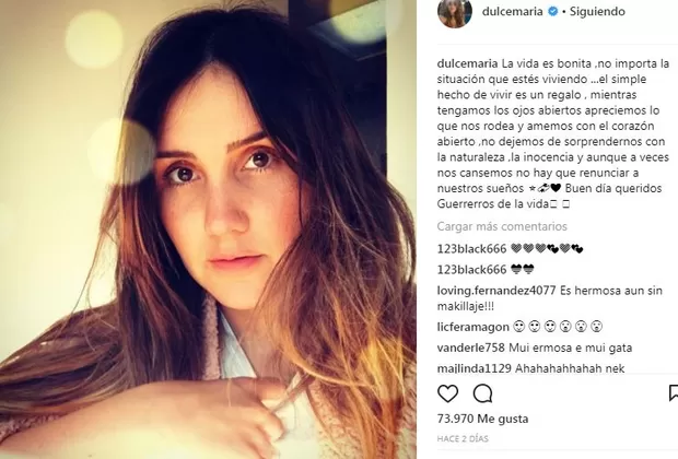 Dulce María sin maquillaje
